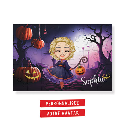 Puzzle pour enfant avec avatar personnalisé - Halloween 4 - 35pcs