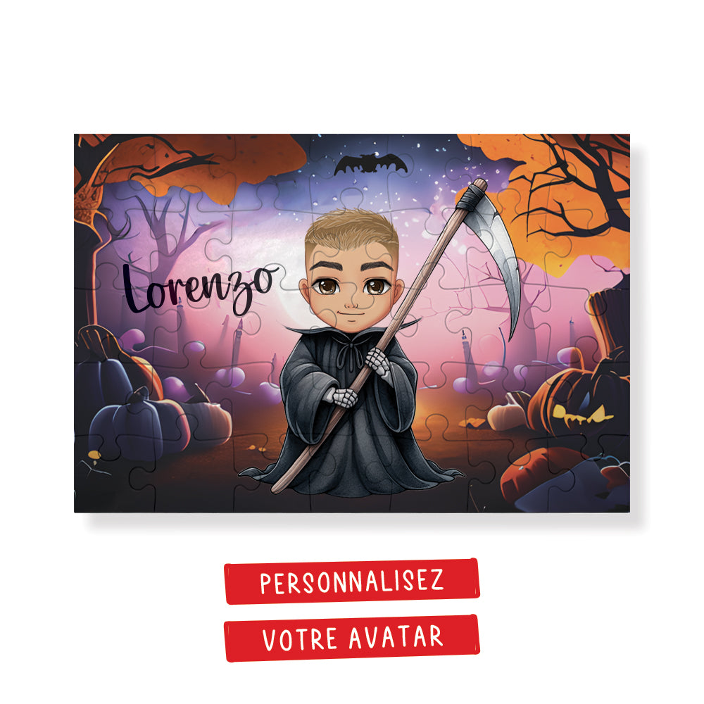 Puzzle pour enfant avec avatar personnalisé - Halloween 3 - 35pcs