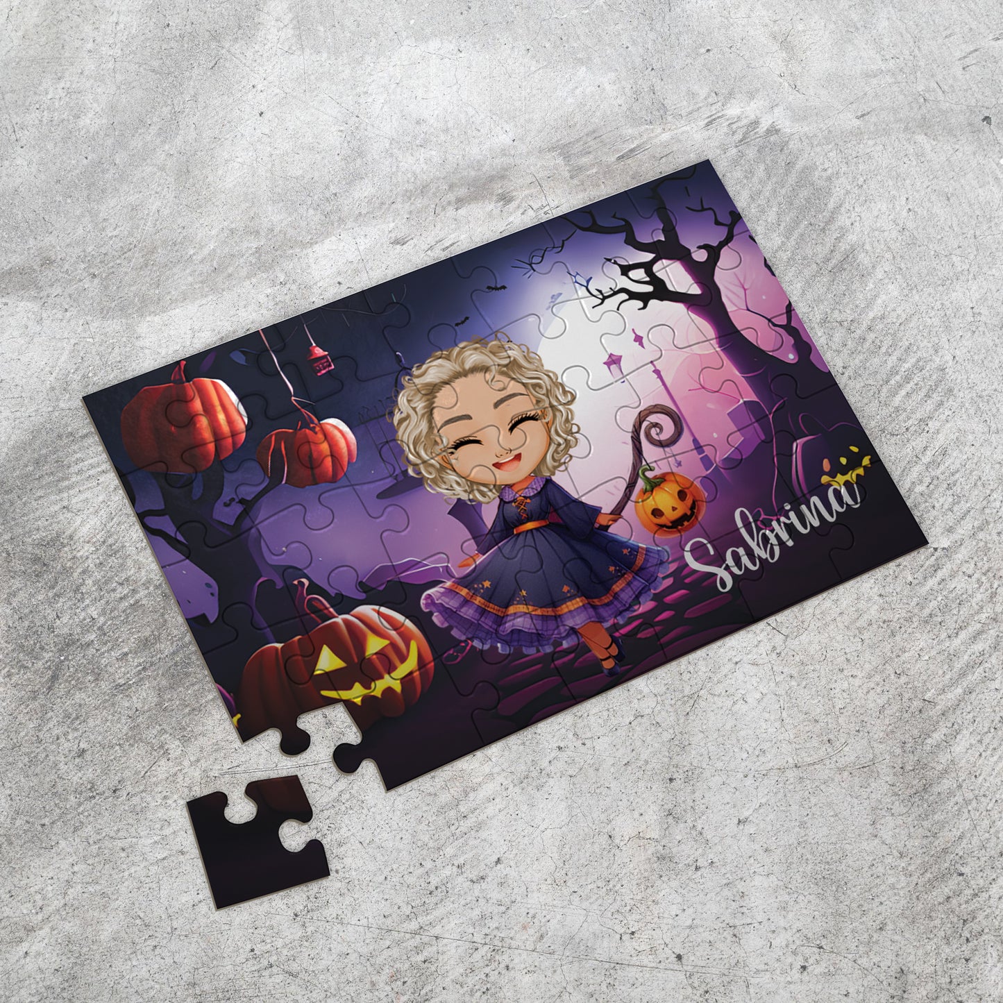 Puzzle pour enfant avec avatar personnalisé - Halloween 4 - 35pcs