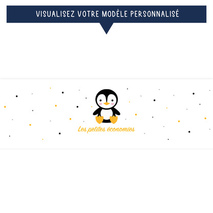 Tirelire personnalisée pour enfant - Les petites économies - Pingouin