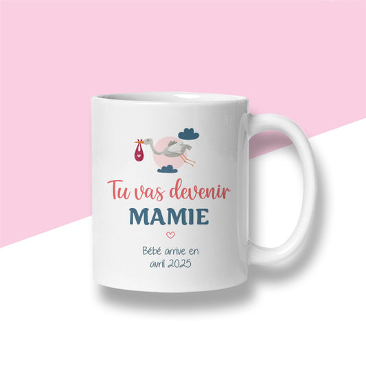 Mug personnalisé « Tu vas devenir mamie »