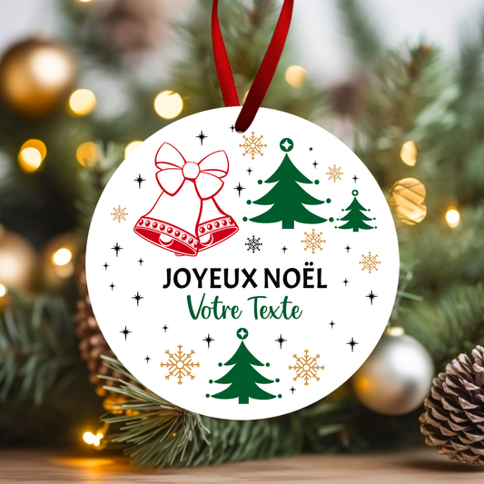 Ornement de Noël avec vos textes - Cadeau pour parrain, marraine, papa, maman, ...