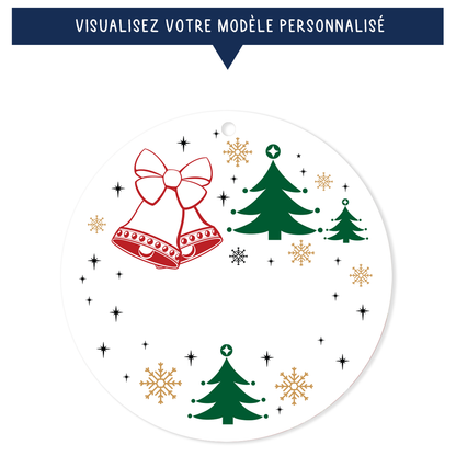 Ornement de Noël avec vos textes - Cadeau pour parrain, marraine, papa, maman, ...